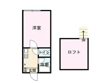 ベルトピア9(1K/2階)の間取り写真