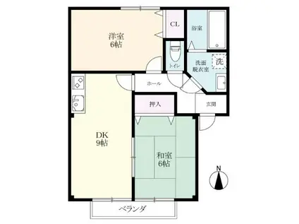 コーポK2(2DK/2階)の間取り写真