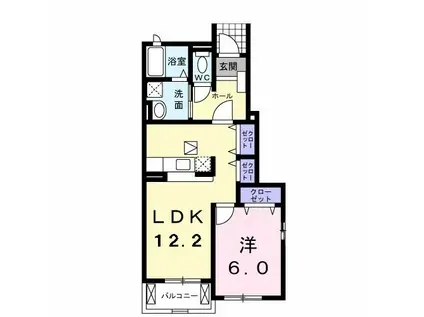 アルディエンテ(1LDK/1階)の間取り写真