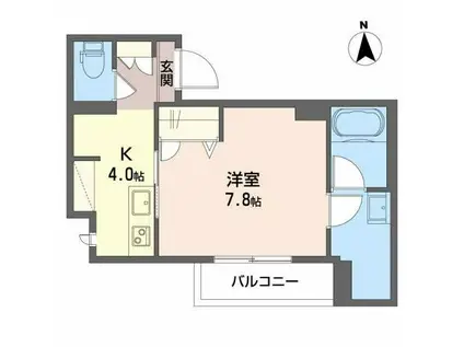 カーサ・イクイノックス(1K/2階)の間取り写真