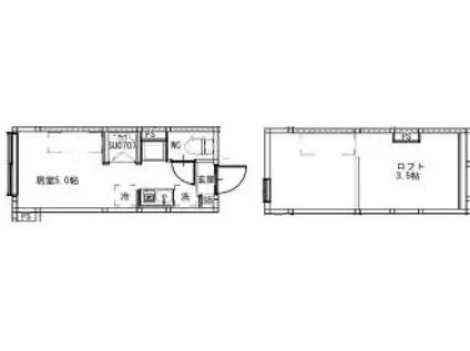 柳原2丁目(ワンルーム/2階)の間取り写真