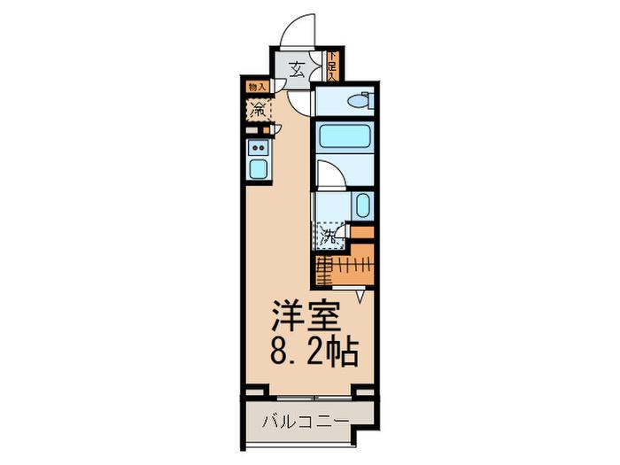 パークフラッツ中目黒(ワンルーム/6階)の間取り写真