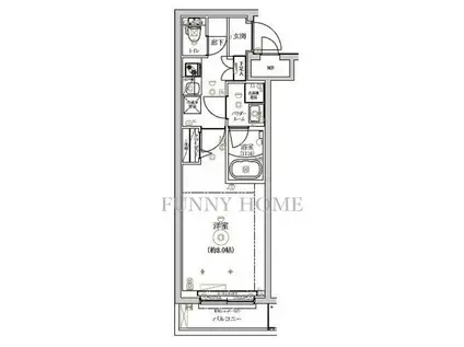 RELUXIA三宿池尻(1K/2階)の間取り写真