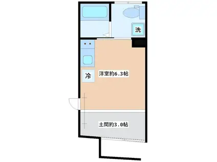 STUDIO SHOI(ワンルーム/1階)の間取り写真