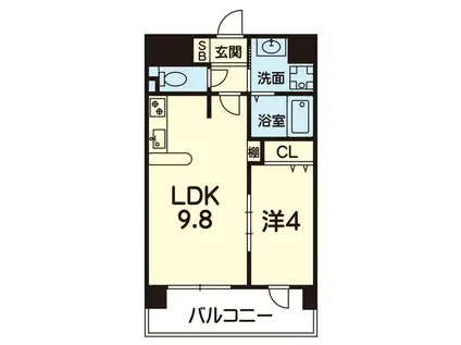 ライズ代継橋(1LDK/10階)の間取り写真