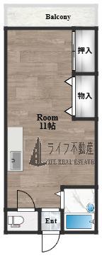シャンボール今里II番館(ワンルーム/5階)の間取り写真