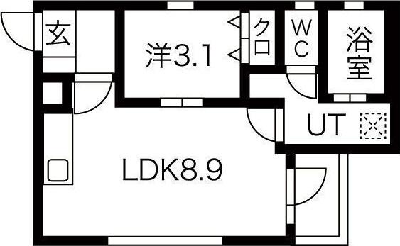 MIA CASA 大須(1LDK/2階)の間取り写真