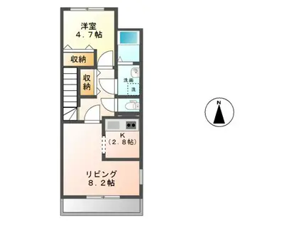 アピアランス(1LDK/2階)の間取り写真