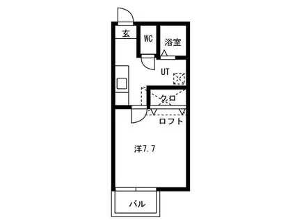 ブルーリーフIII A棟(1K/1階)の間取り写真