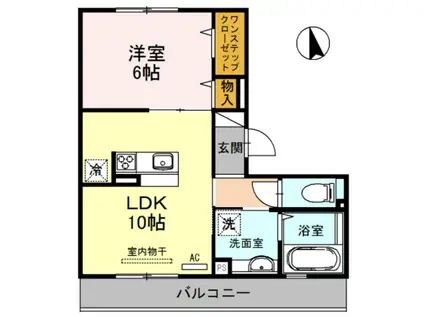 セジュール東太子(1LDK/1階)の間取り写真