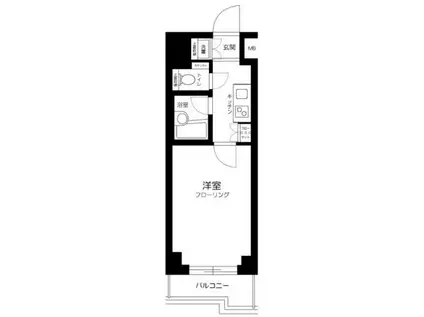 ルーブル飯田橋(1K/3階)の間取り写真