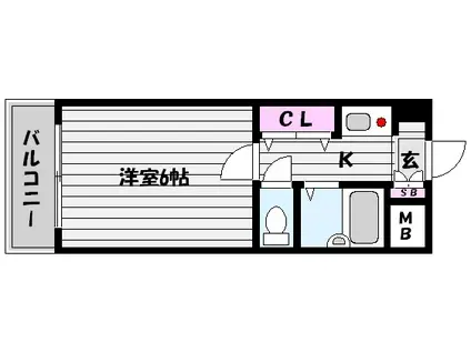 パルコ御影(1K/1階)の間取り写真