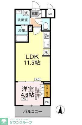 ロイジェント潮見(1LDK/7階)の間取り写真