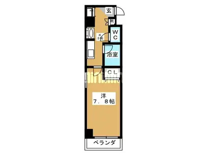 フルーラン船橋(1K/3階)の間取り写真