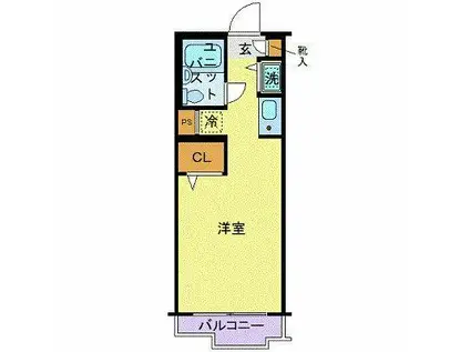 ジョイフル祐天寺(ワンルーム/1階)の間取り写真