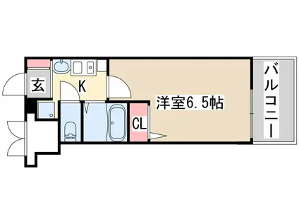 エステムコート三宮山手Ⅱソアーレ(1K/13階)の間取り写真