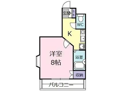 ボワリジェール(1K/3階)の間取り写真