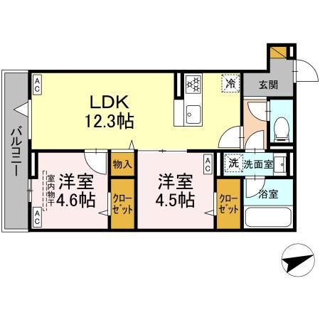 D-STELLA(2LDK/2階)の間取り写真