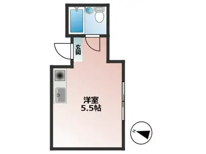 OCEAN S15(ワンルーム/3階)の間取り写真