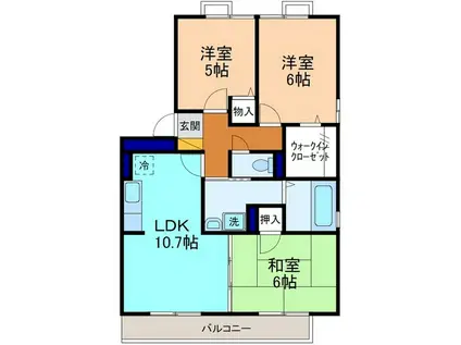 セントルイン壱番館A(3LDK/1階)の間取り写真
