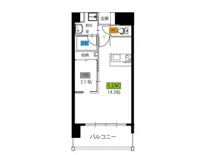 ベイグランデ(1LDK/10階)の間取り写真