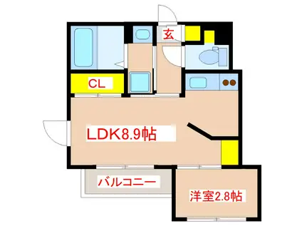 AZZURRO(1LDK/5階)の間取り写真