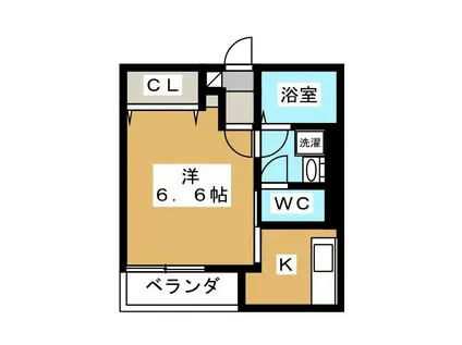 ポートロワ(1K/1階)の間取り写真