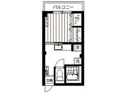 シャトーローリエ博多(1K/3階)の間取り写真