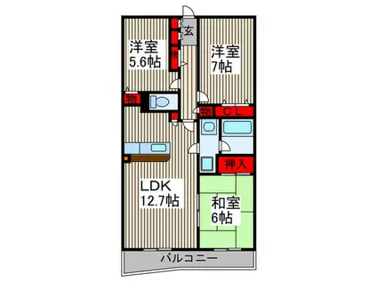 パティオ大宮(3LDK/1階)の間取り写真