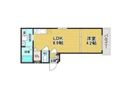 マリブガーデン堺駅前(1LDK/4階)の間取り写真