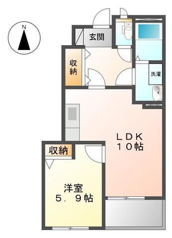 グランデ エスポワール(1LDK/1階)の間取り写真