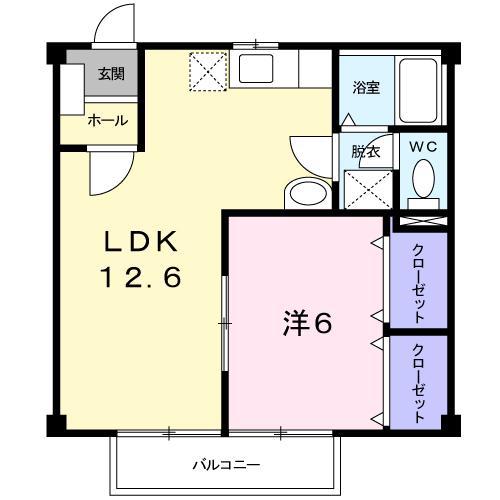 ニューシティWATANABE(1LDK/2階)の間取り写真
