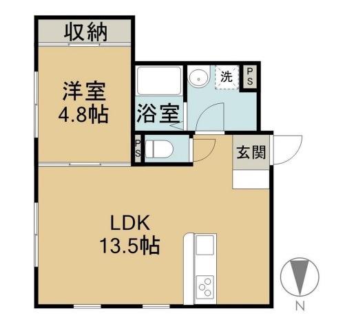 ＪＲ山陽本線 中庄駅 徒歩35分 2階建 築8年(1LDK/2階)の間取り写真
