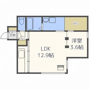 クロノス(1LDK/4階)の間取り写真