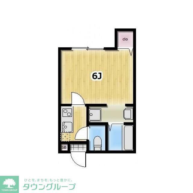 AMBITION入間川(1K/2階)の間取り写真