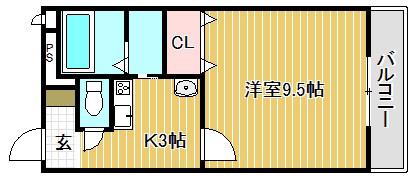 コテージ千秀石部(1K/5階)の間取り写真