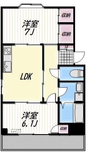 KLEIN DORF(2LDK/2階)の間取り写真