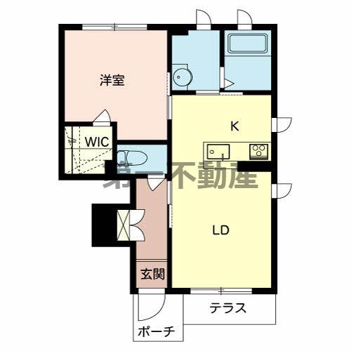 エスポワール(1LDK/1階)の間取り写真