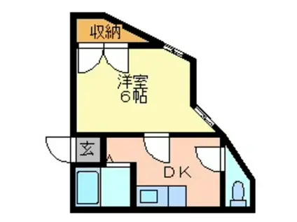 トリニティー(1DK/1階)の間取り写真