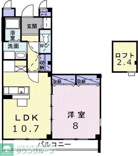 プレッソ・ベル(1LDK/2階)の間取り写真