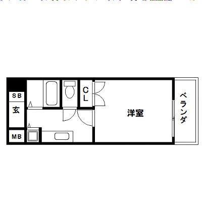 リエス伏見(1K/7階)の間取り写真