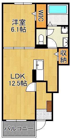レジデンシア(1LDK/1階)の間取り写真