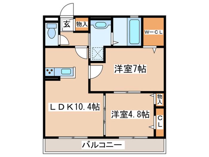 グレイスコート(2LDK/2階)の間取り写真