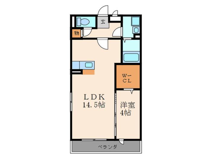 ALBA J・K(1LDK/1階)の間取り写真