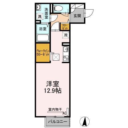 GRADO船町(ワンルーム/2階)の間取り写真