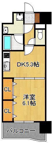 ニューシティアパートメンツ南小倉II(1DK/8階)の間取り写真