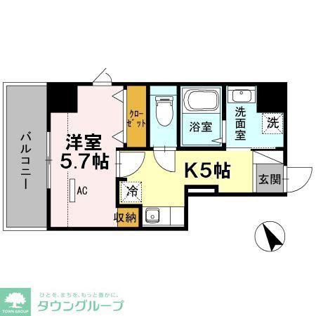 アイリス大森(1K/7階)の間取り写真
