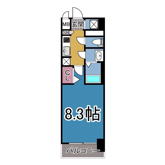 S-RESIDENCE堀田駅前FUTUR(1K/5階)の間取り写真