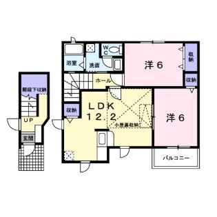 ミレニアムハイツS(2LDK/2階)の間取り写真