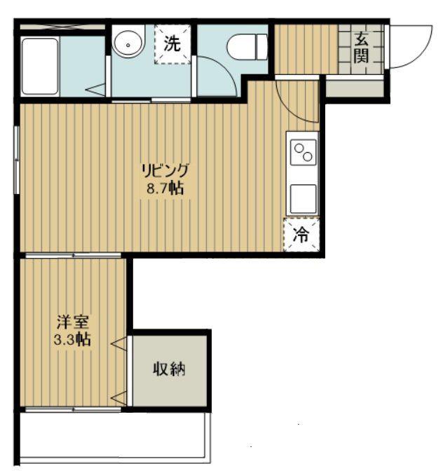 MARKS狭山(1K/2階)の間取り写真